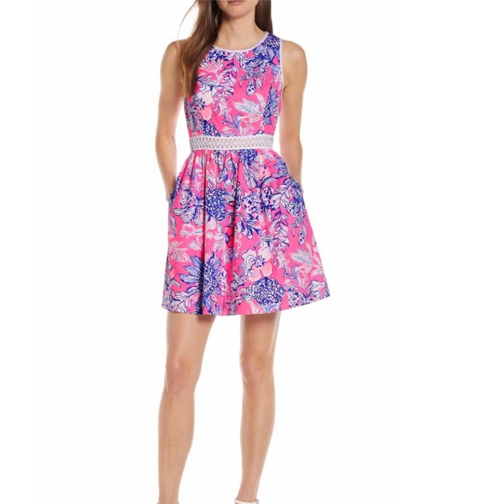 Lilly Pulitzer Alivia‎ Eyelet Fit and Flare Dress 2 coastal resortwear vacaton